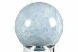 Polished Blue Calcite Sphere - Madagascar #239098-1